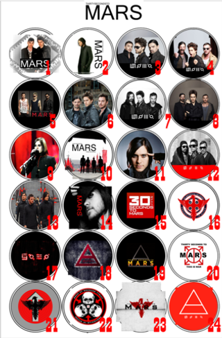 Значок 30 seconds to Mars ( 36 мм ) ( в ассортименте )