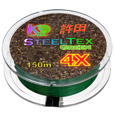 Шнур плетеный KYODA SteelTex green 4X d-0,26мм L-150м зеленый 14,4кг