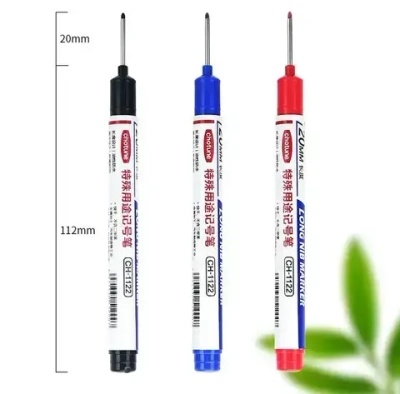 Маркер строительный тонкий разметочный с длинным наконечником 1 шт (черный)