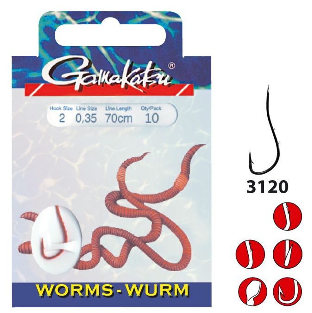 Крючок Gamakatsu Hook BKS-3120R Worm 70cm №04 d0.30