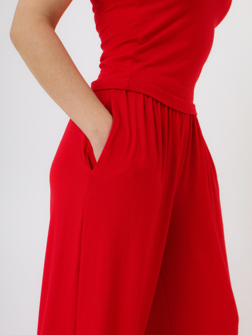 Брюки Вискоза, красные