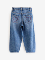 Джинсы с вышивкой для девочки Next B51-935, Синий