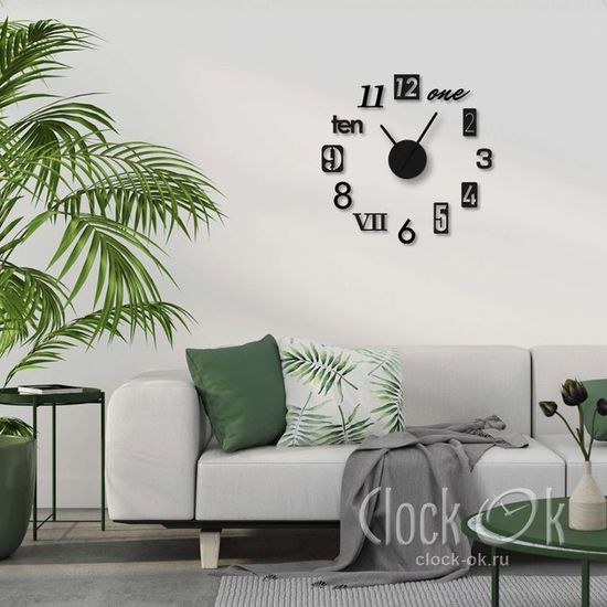 Настенные 3D часы Number