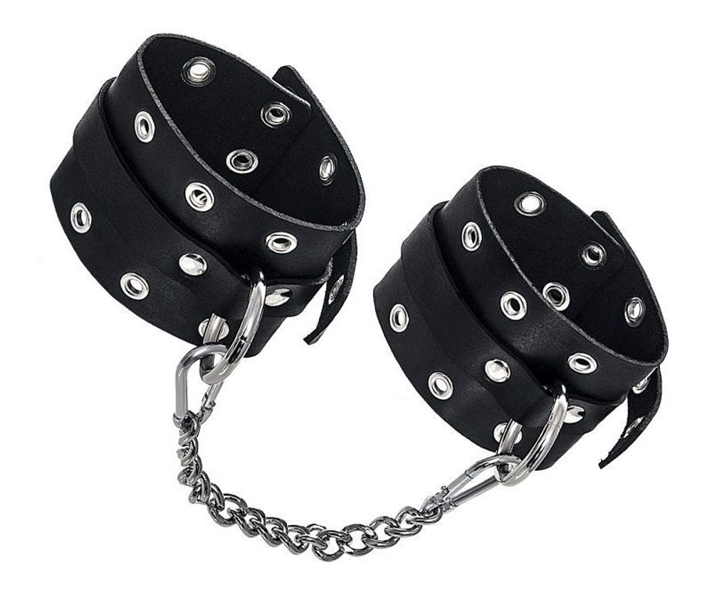 Черные однослойные оковы с люверсами