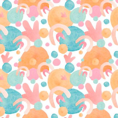 Акварельный абстрактный бесшовный паттерн на белом