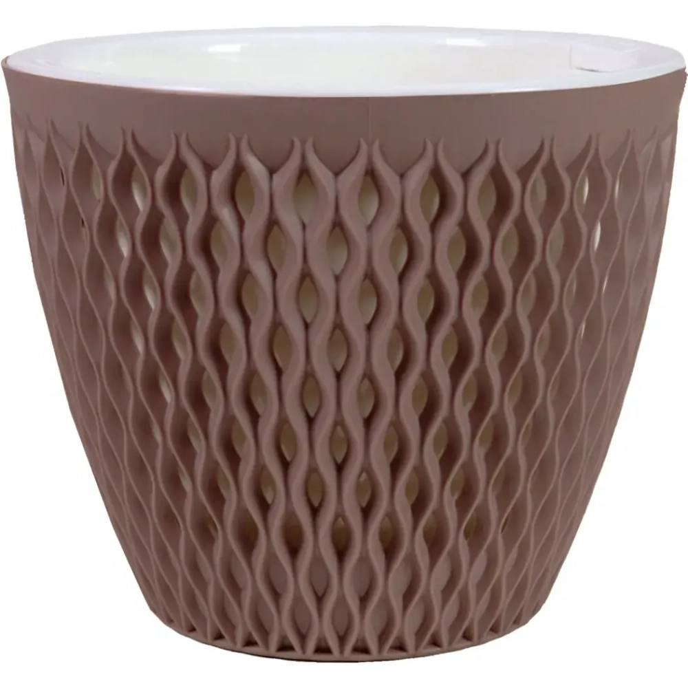 Кашпо для цветов пластиковое 3л d-17,1см «Версаль» Мокко