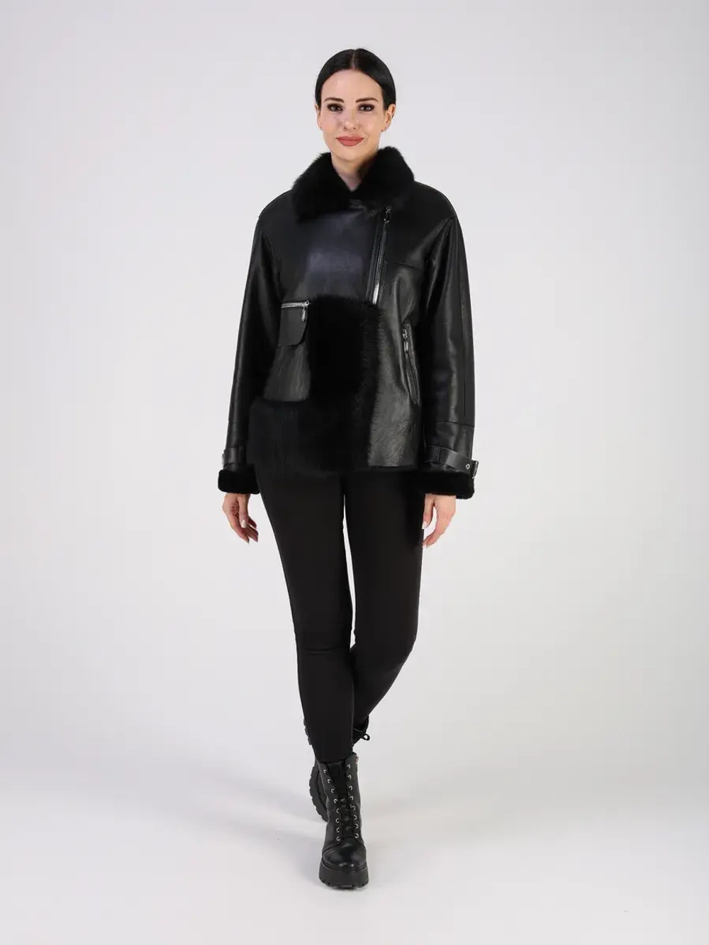 Дубленка зимняя натуральная короткая