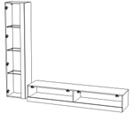Гостиная Виго нью 8 МДФ Белый DM635-6 / Черный 0190 220*42*180 см, Белый, Черный   Фиеста