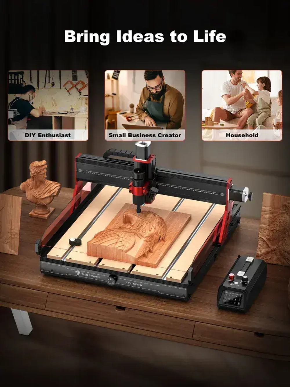 Twotrees фрезер по дереву TTC6050 Фрезерный станок с ЧПУ 3-осевой станок с ЧПУ СДЕЛАЙ САМ Лазерный гравер