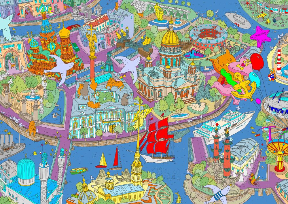 «Санкт-Петербург», серия «Удивительная Россия», гигантская раскраска 120 см