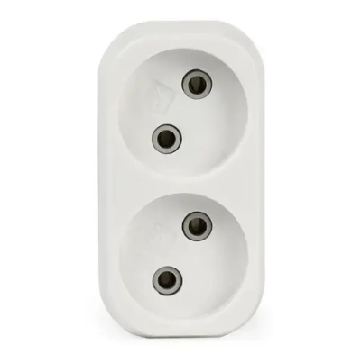 Разветвитель Smartbuy, 2 гнезда без заземления плоский 10А 250B (SBE-10-A02-2)