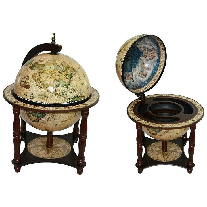 Глобус бар "Сокровища древнего мира" настольный d=33см. 42х42х57см.