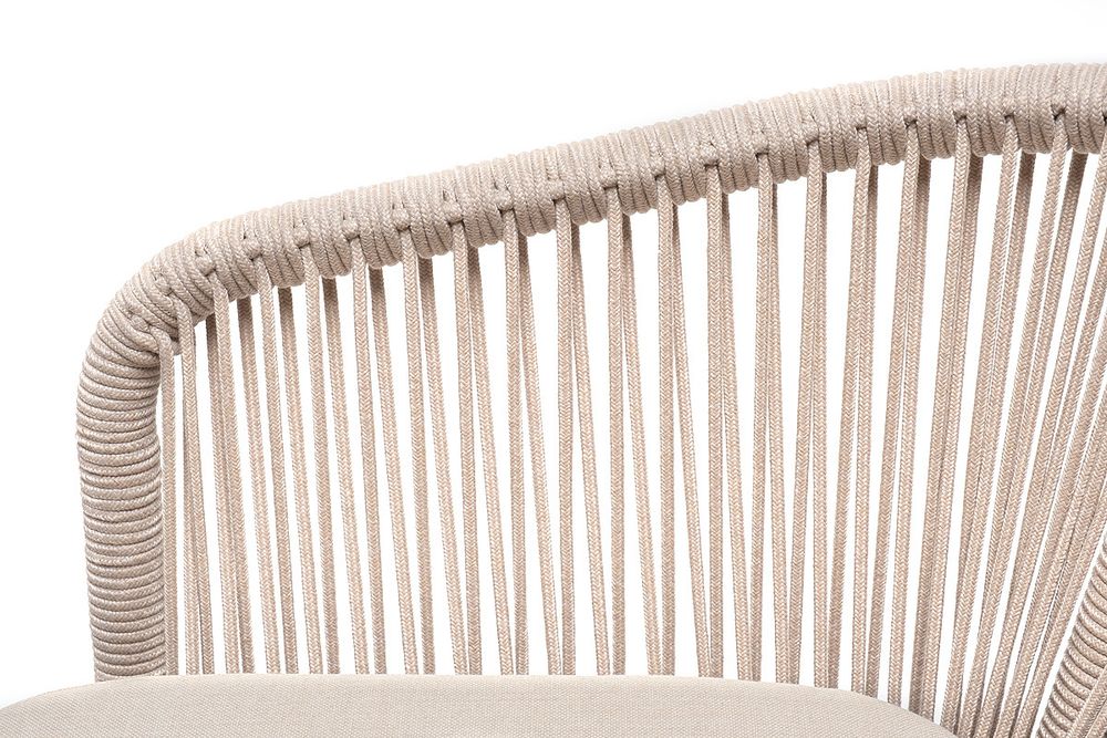 "Малага" обеденная группа на 6 персон со стульями "Марсель", каркас белый, роуп бежевый