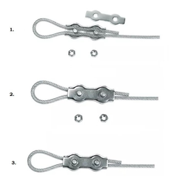 Двойной зажим из наржавеющей стали для троса 3мм Дуплекс