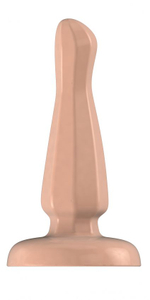 Бежевый анальный стимулятор с гранями Bottom Line Model 3 - 10,5 см. (Цвет: бежевый)