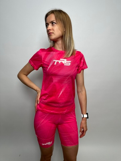 Футболка для бега TRS pink w QR