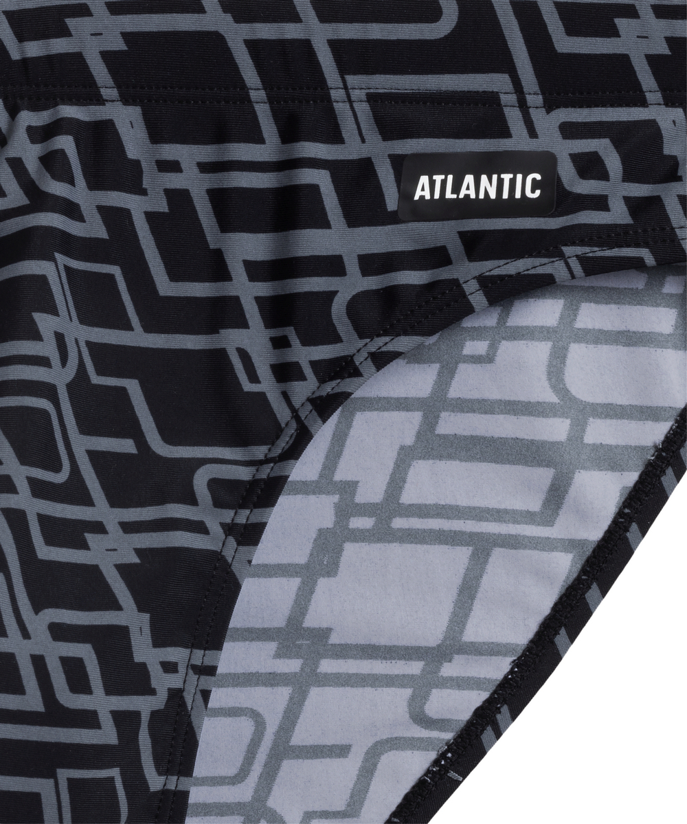Плавки мужские спорт Atlantic, 1 шт. в уп., полиамид, черные + серые, KMT-335