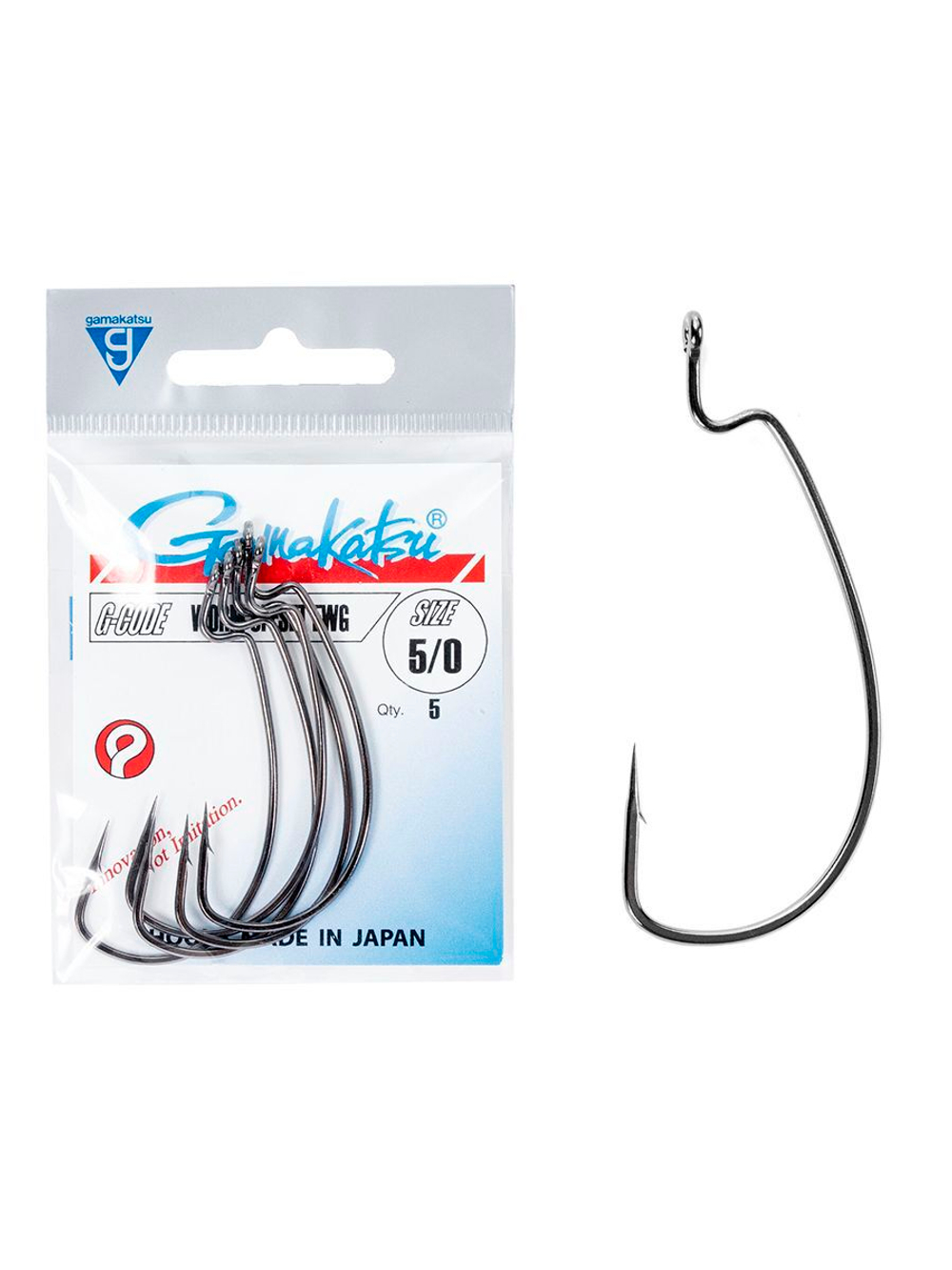 Крючки офсетные Gamakatsu Worm OFFSET EWG HOOKS BLACK размер 1/0 (упк.6шт.)