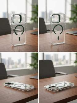 Прозрачный чехол Crystal Stand Case для iPhone 17 Pro Max