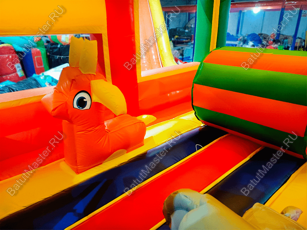 Коммерческий надувной батут "Законы джунглей", без горки