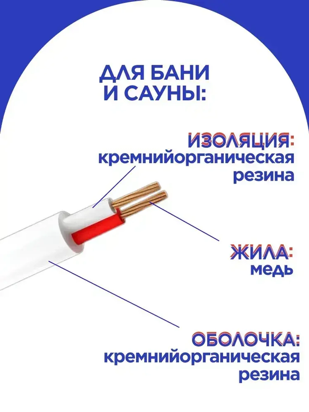 Липаркабель Силовой кабель ПРКС 2 x 1 мм², 5 м, 340 г