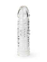 Прозрачная закрытая насадка на пенис - 17 см. (Цвет: прозрачный)