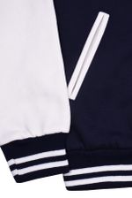 Бомбер темно-синий с белым фото резинки