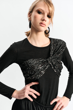 Джемпер с бантом 1267 черный