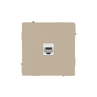 Компьютерная розетка RJ-45 без шторки, кат.5е одинарная, KANT, ванильный марципан