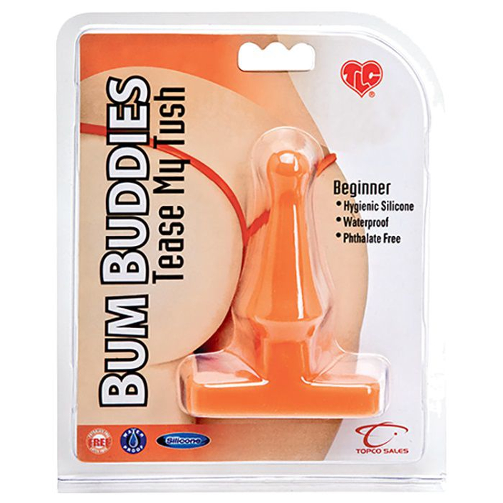 Оранжевая анальная пробка Bum Buddies Tease My Tush - 10 см. (Цвет: оранжевый)