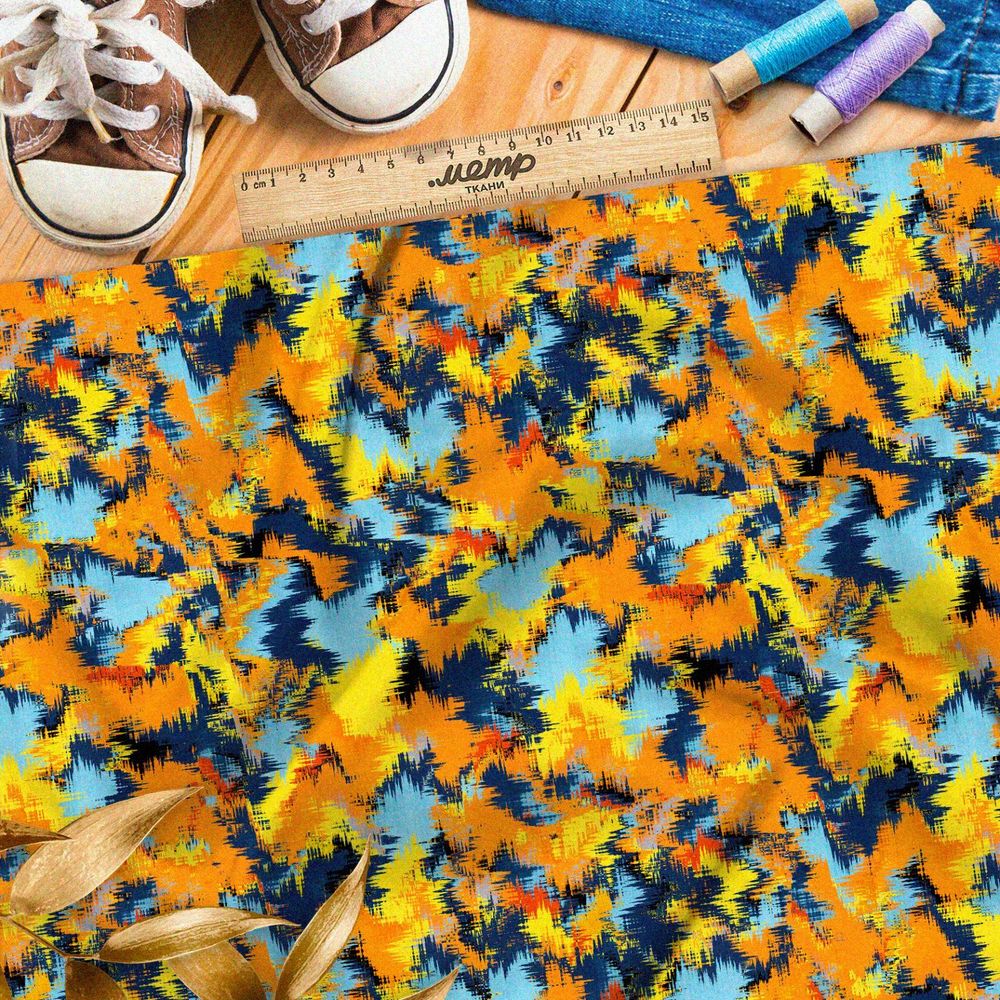 Ткань бифлекс отражение осени в реке