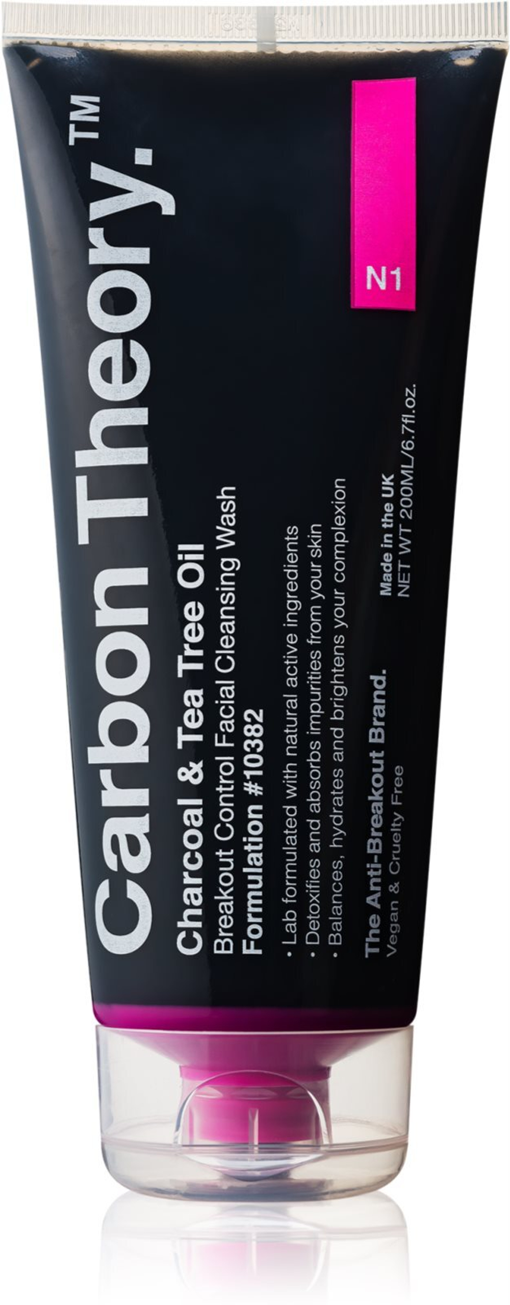 Carbon Theory Charcoal & Tea Tree Oil - гель для глубокого очищения с активным углем /   200  ml  / GTIN 634114068870