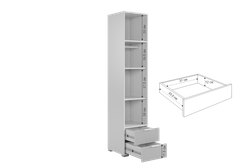 Шкаф однодверный "Зефир" 107.01, (Белое дерево/Белый (эмаль)),