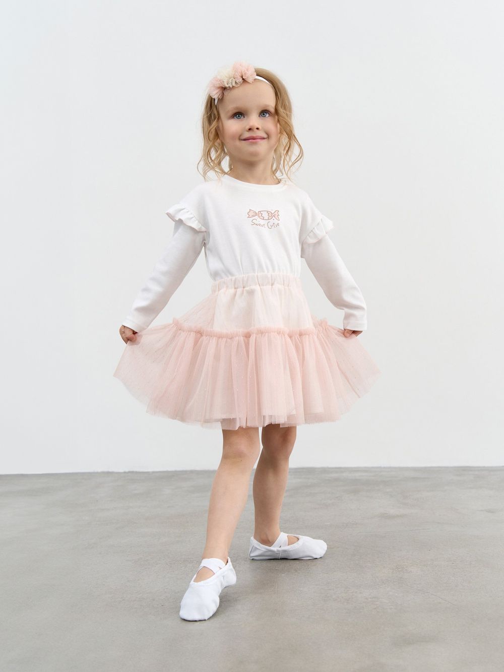 Юбка из фатина "Розовое облако" двухъярусная 0+