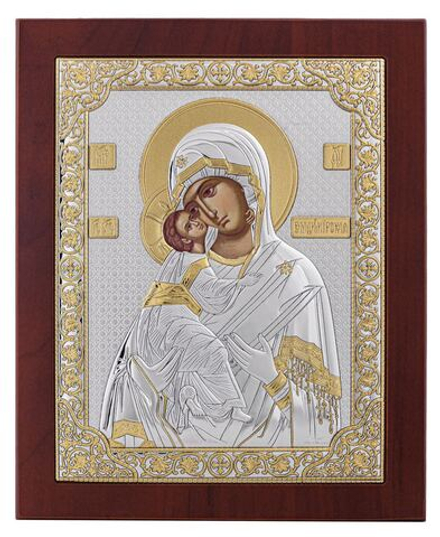 Владимирская БМ, икона прямоугольная с рамкой, красное дерево 185х235