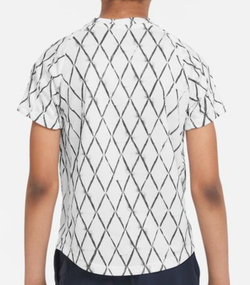 Футболка для мальчика теннисная Nike Court Dri-Fit Victory SS Top Printed - белый