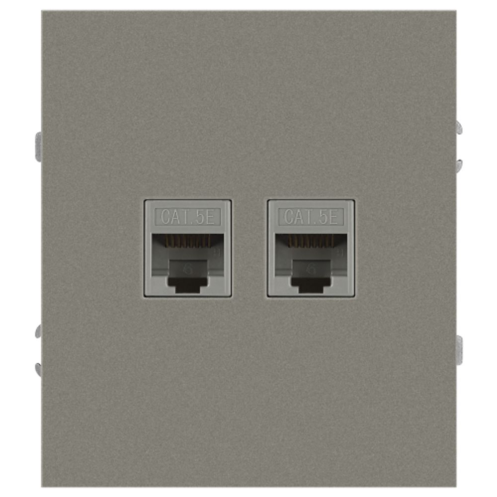 Розетка ЭРА Arktik 16-3108-07 информационная двойная 2XRJ45 титан | Эра Arktik