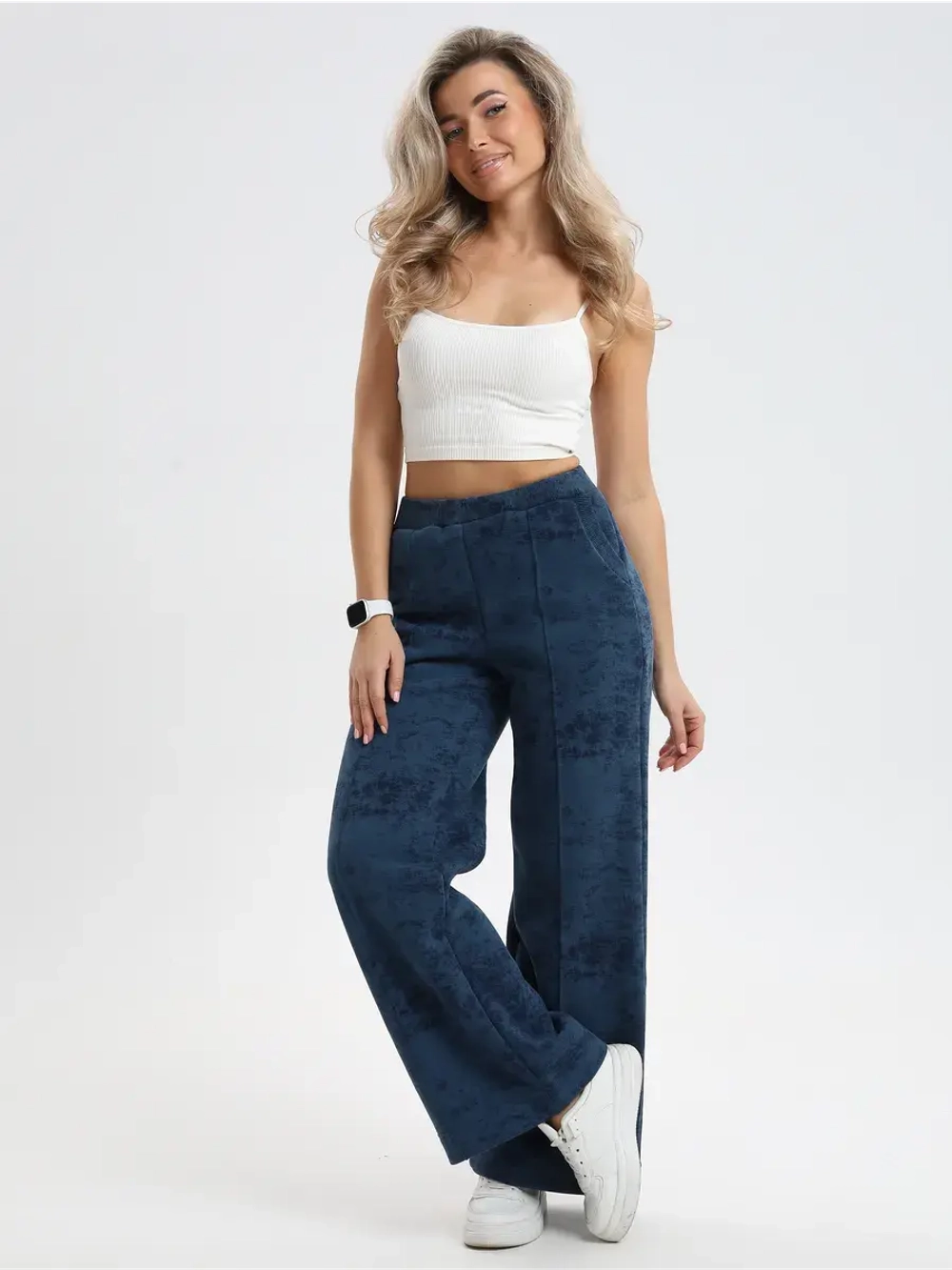 Брюки теплые с начесом прямые на зиму