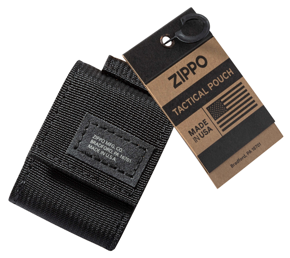 Чехол для зажигалки Zippo с фиксатором на ремень, черный