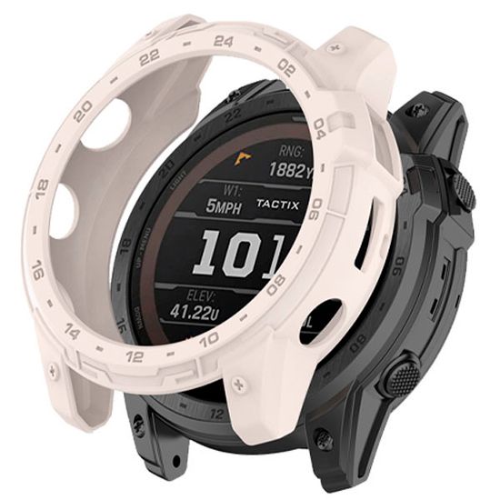 Защитный бампер чехол для часов Garmin Fenix 7X, Tactix 7 / 7 Pro, Enduro 2 материал TPU (Кремовый)