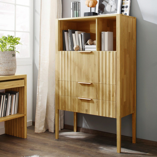 Книжный шкаф, 90х42х150, Розенбург, буфет, из массива дуба, MAKOSA