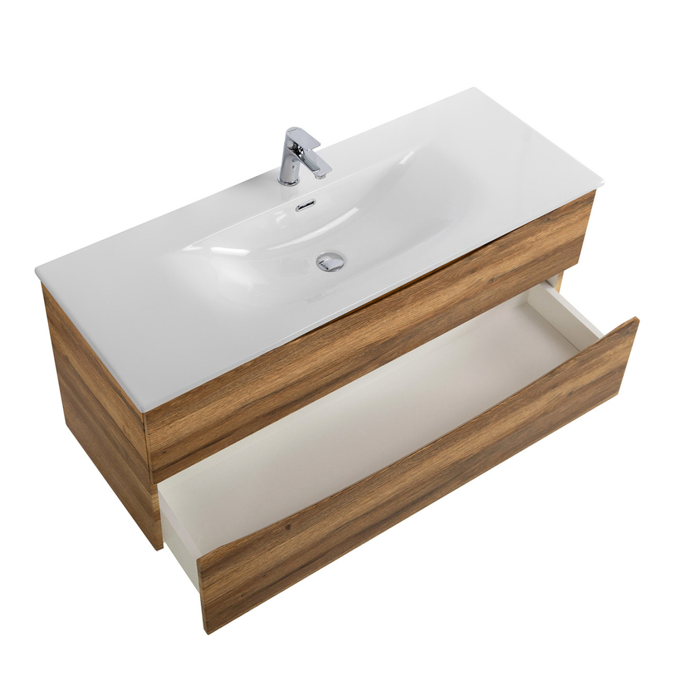 Тумба с раковиной подвесная BelBagno MARINO-CER-N-1200-2C-SO-RR-P Rovere Rustico, раковина белая BB-8099-120