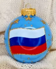 КУ-80-224315 Стеклянный шар Триколор 80 мм., Коломеев