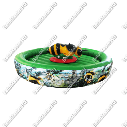 Надувной аттракцион Родео, пчела+батут, "Пчёлка", круглый, 6*6*3 м