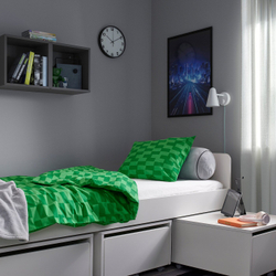 IKEA BLÅSKATA  (ИКЕА БЛÅСКАТА)  -  Пододеяльник и наволочка, зеленый/узор, 150x200/50x60 см