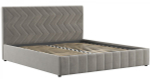 Кровать Милана без ПМ 180 см велюр светлый кварцевый серый
