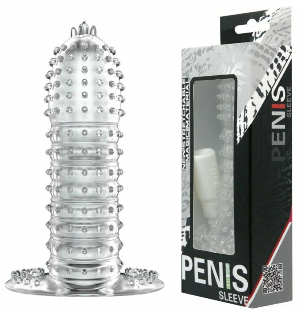 Насадка на пенис Baile с закрытой головкой и шипиками 13 см