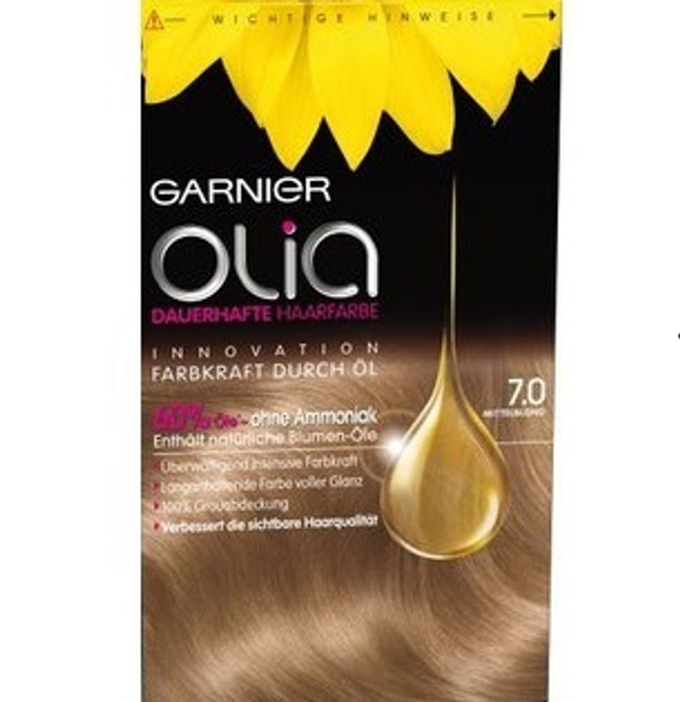 Garnier Краска для волос Olia, тон №7.0, Русый, 60/60 мл