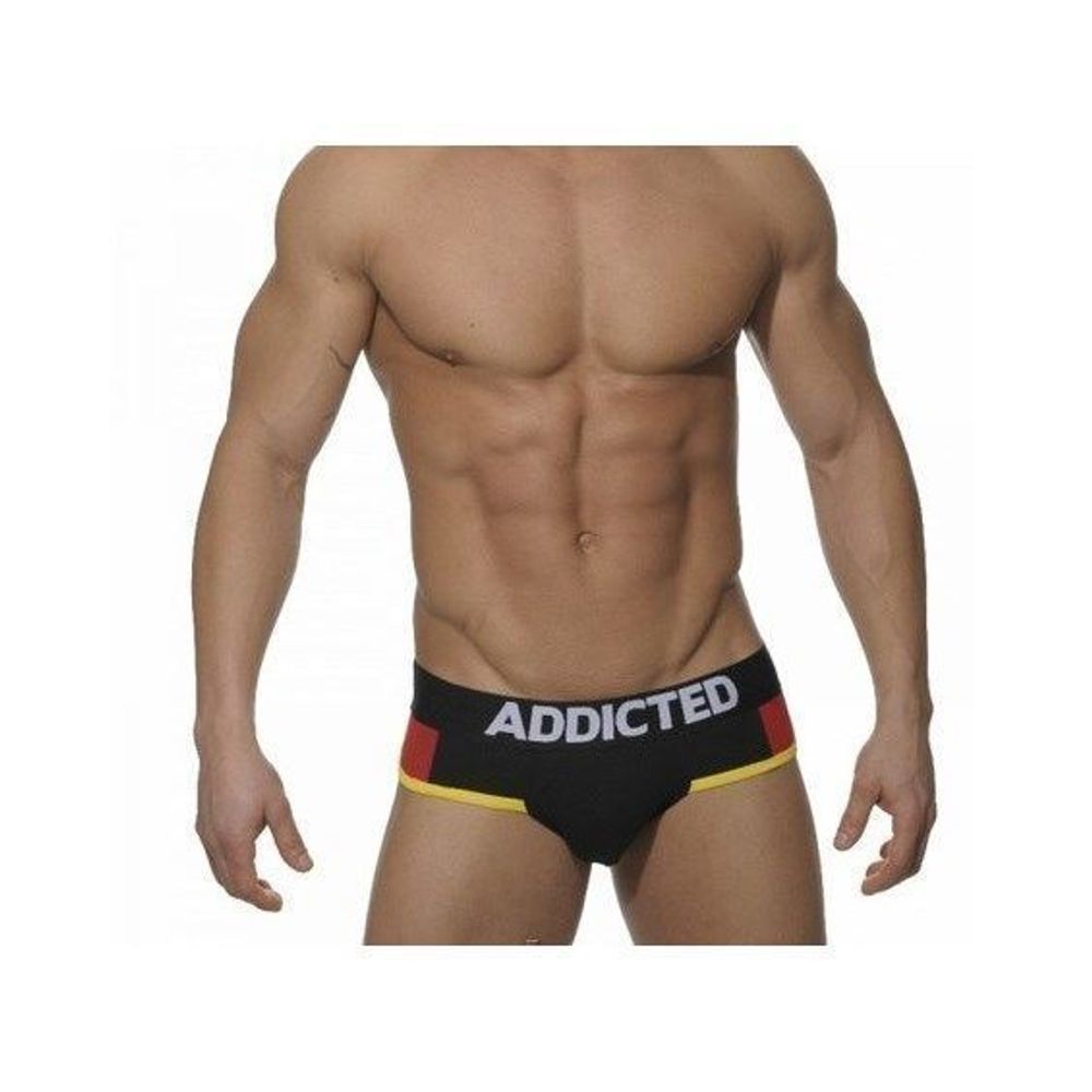 Мужские трусы брифы черные с красными вставками по бокам Seobean Addicted Germany