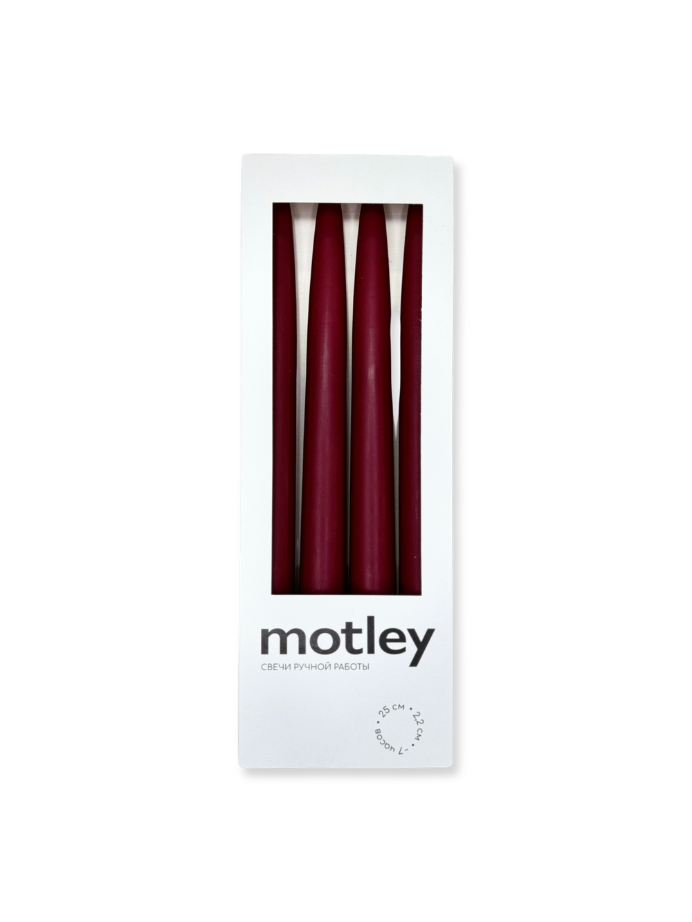 Набор классических свечей Motley 4 шт | винный